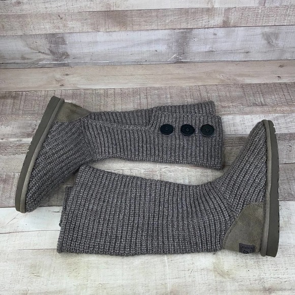 UGG Australia Womens Gray S/N 5819 Mid Calf Knitted Winter Boots Size US 6 - Picture 11 of 11